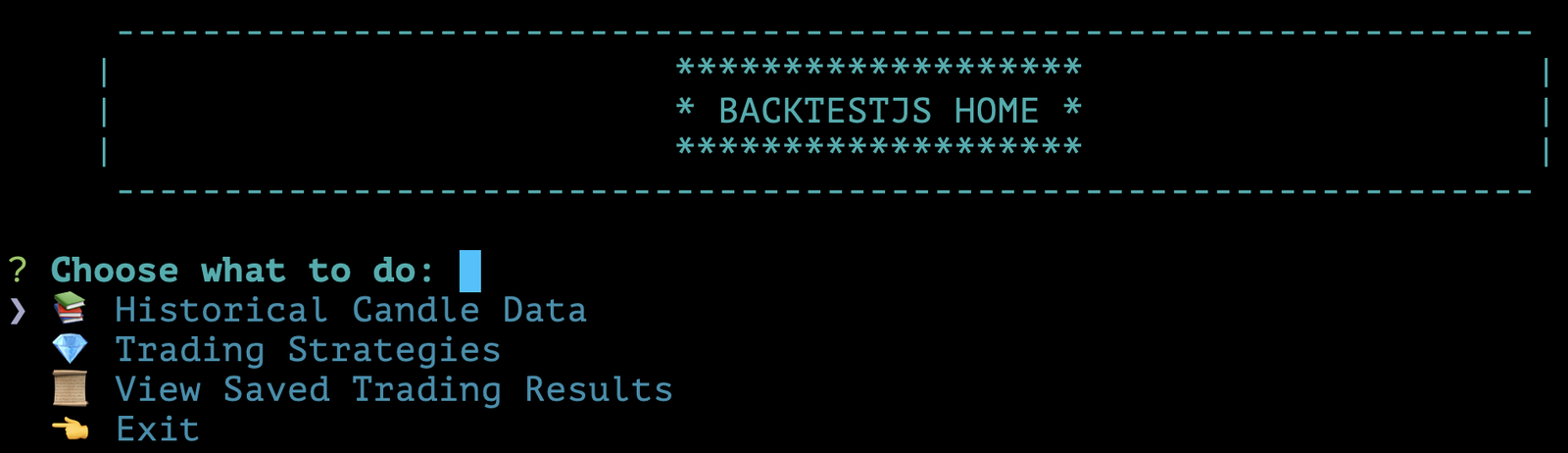 BacktestJS Home Historical Candle Data