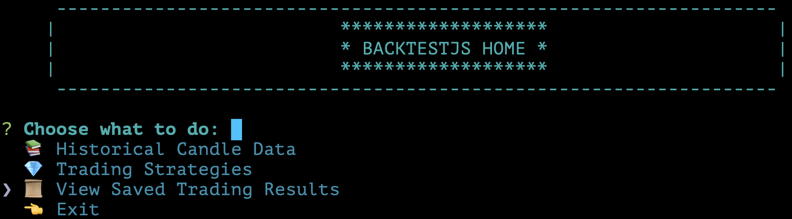 BacktestJS Home View Results