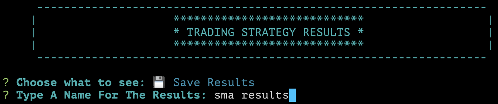 Trading Strategies Save Results